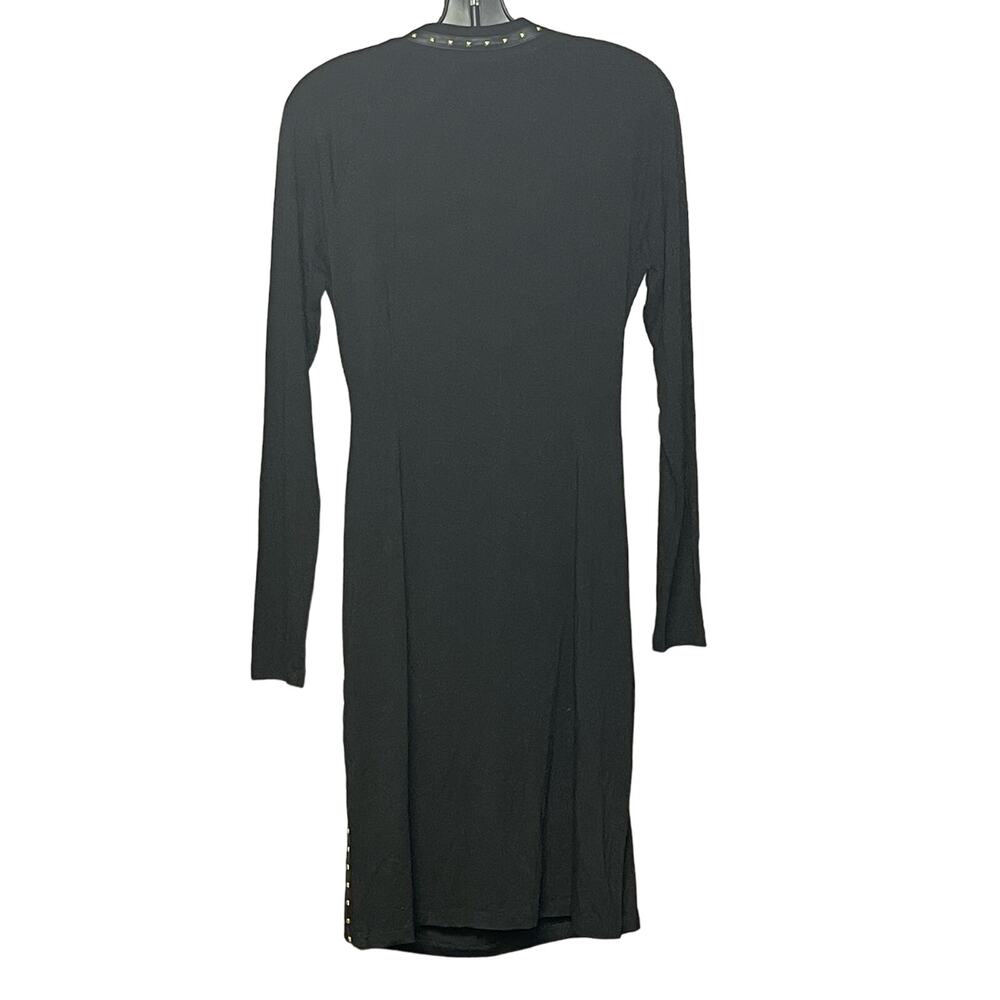 CARMEN by Carmen Marc Valvo dress black sexy studded mobwife MSRP $128 size L - Picture 2 of 5